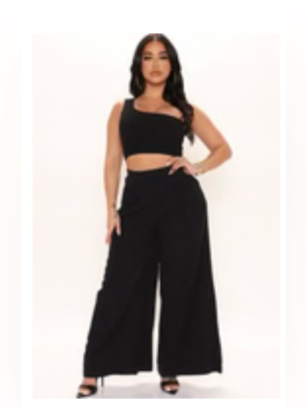 Preloved - Fashion Nova Women's High-Waist Wide-Leg Pants - Black - Sz L